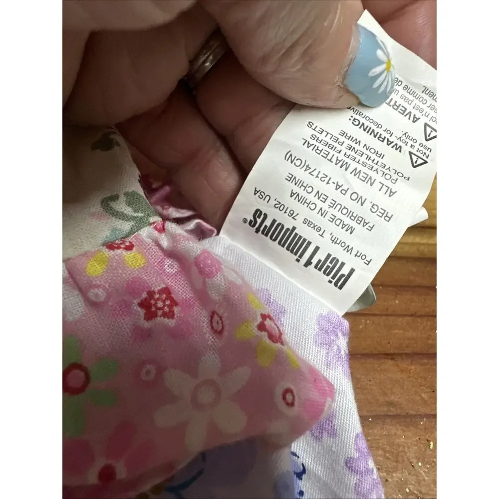 Easter Bunny Rag Doll in Flower Print Dress Shelf Sitter 18” Pier 1